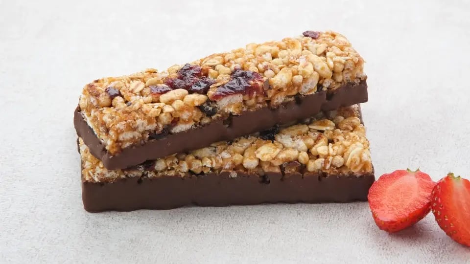 Chocolate con ingredientes funcionales como proteína fibra y adaptógenos
