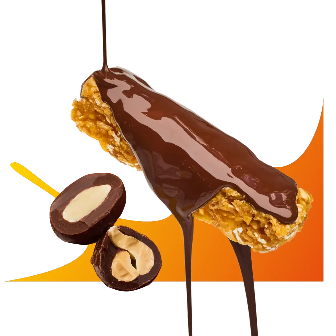 Chocolate couverture with whey protein snacks Chocolate couverture with whey protein snacks