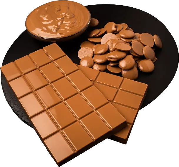 Indulgent Caramelo and Dorado chocolate couvertures for premium confectionery Indulgent Caramelo and Dorado chocolate couvertures for premium confectionery