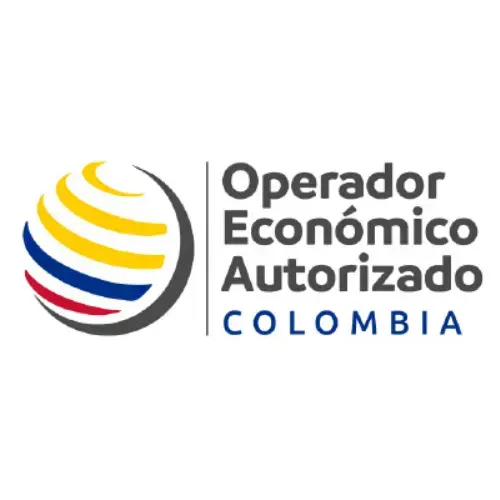 Authorized Economic Operator (AEO) Colombia logo – Recognition for chocolate exporters with secure, reliable logistics processes validated by Colombian customs authority.